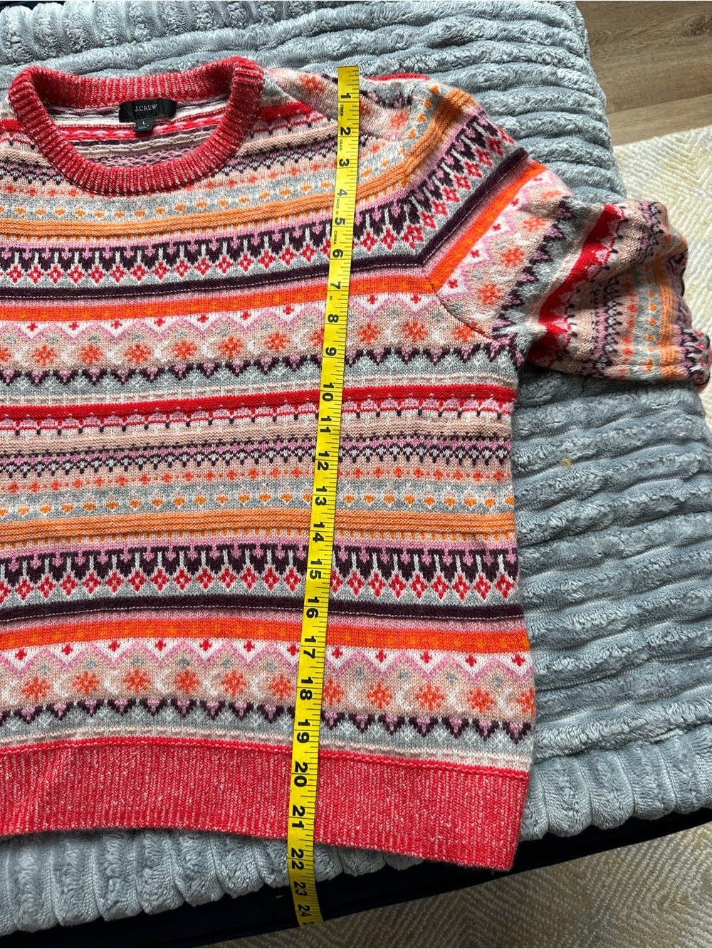 Vtg Y2K J. Crew Colorful crew neck Fair Isle Sweater - Picture 7 of 8